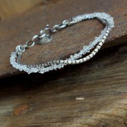 Diament herkimer bransoletka ze srebra - Bransoletki - Biżuteria