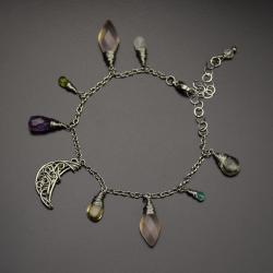 bransoletka,wire wrapping,księżyc,lunula - Bransoletki - Biżuteria