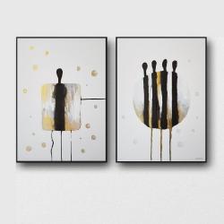 nowoczesne obrazy,czerń,złoto,minimalistyczne - Obrazy - Wyposażenie wnętrz