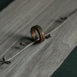 drewniana obrączka,drewniany pierścionek - Pierścionki - Biżuteria