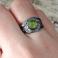 Pierścionki Asymetryczny pierścionek z zielonym oliwinem