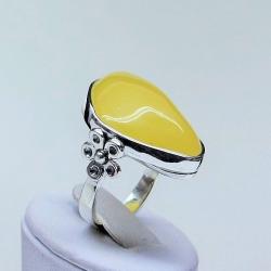 pierścionek,bursztyn,srebro,unikat - Pierścionki - Biżuteria