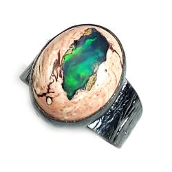 OPAL,meksyk,cantera,srebro,srebrny pierścień - Pierścionki - Biżuteria