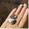 Pierścionki pierścionek z perłą barokową i kryształem górskim