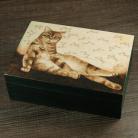 Pudełka pudełko z leniwym kotem,prezent,na herbatę,kot
