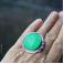 Pierścionki srebrny pierścionek z zielenią