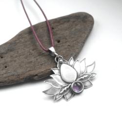 kwiat lotosu,wisiorek,lotos,srebrna biżuteria, - Wisiory - Biżuteria