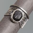 Pierścionki srebrny pierścionek z czarnym turmalinem