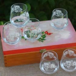 dzika róża,grawerowane,szklanki - Ceramika i szkło - Wyposażenie wnętrz