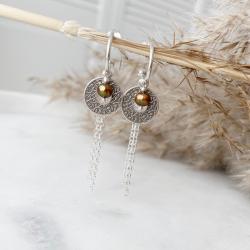 kolczyki srebrne z perłami,perły - Kolczyki - Biżuteria