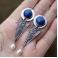 Kolczyki Kolczyki wiszące z lapis lazuli i perełką