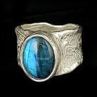 Pierścionki pierścień labradoryt,blask,niebieski,granat,srebro
