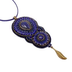 granatowy wisiorek,wisiorek z lapis lazuli - Wisiory - Biżuteria