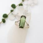 Pierścionki piękny zielony kamień perydot srebrny pierścionek