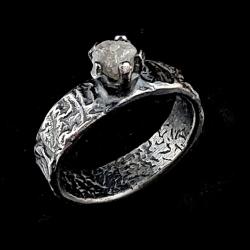 pierścionek zaręczynowy,naturalny surowy diament - Pierścionki - Biżuteria