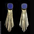 Kolczyki lapis lazuli,długie,efektowne,złote