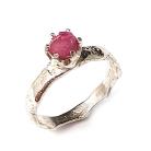 Pierścionki turmalin różowy,srebrny delikatny pierścionek
