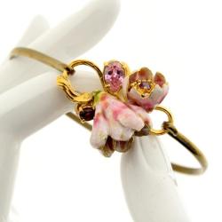 magnolie bransoleta z kwiatami ekskluzywna - Bransoletki - Biżuteria