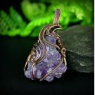 Wisiory ametyst,duży wisior,wire wrapping,kryształ