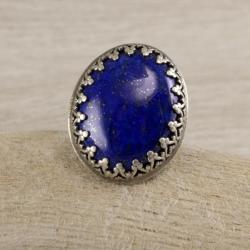 lapis lazuli i srebro,lapis lazuli pierścionek - Pierścionki - Biżuteria