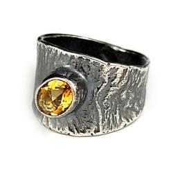 cytryn,srebro,srebrny,sygnet,złocisty,boho - Pierścionki - Biżuteria