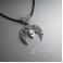 Wisiory srebrna lunula,słowiański symbol,ksieżyc,kwiaty