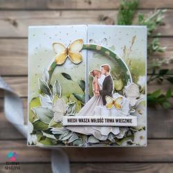 kartka ślubna,wiosenna kartka,zielona kartka - Kartki okolicznościowe - Akcesoria