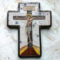 Beata Kmieć,ikona ceramiczna,krzyż,Jezus - Ceramika i szkło - Wyposażenie wnętrz