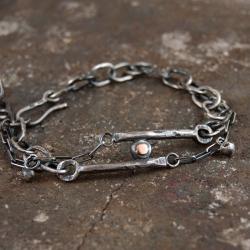 srebrny łańcuch bransoleta - Bransoletki - Biżuteria