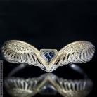 Bransoletki luksusowa bransoleta skrzydła,akwamaryn,rzeźbiona