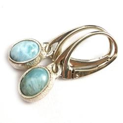 larimar,srebrne,srebro,delikatne,błękit,retro - Kolczyki - Biżuteria
