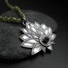 Naszyjniki kwiat lotosu,wisiorek,lotos,srebrna biżuteria,