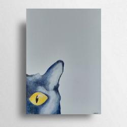 kot,akwarela - Obrazy - Wyposażenie wnętrz