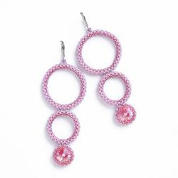 różowe efektowne długie kolczyki,na prezent - Kolczyki - Biżuteria