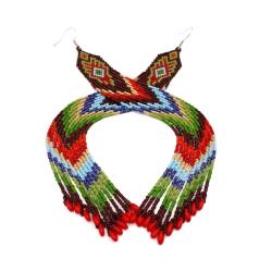 kolczyki indiańskie długie kolorowe,na prezent - Kolczyki - Biżuteria