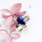 Pierścionki srebrny pierścionek listki,lapis lazuli