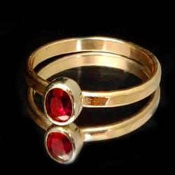 rubin,złoty pierścionek,złoto,czerwony,zaręczyny - Pierścionki - Biżuteria
