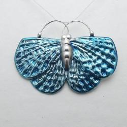 Błekitny motyl broszka srebro pr925 unikat - Broszki - Biżuteria