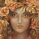 Obrazy jesienny kobiecy obraz,ciepłe kolory,kwiatowy