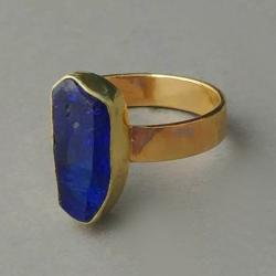 tanzanit,złoto,złoty pierścionek,fiołkowy kamień - Wisiory - Biżuteria