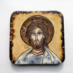 Beata Kmieć,ikona ceramiczna,Pantokrator,Jezus - Ceramika i szkło - Wyposażenie wnętrz