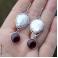 Kolczyki srebrne kolczyki z perłami i granatami