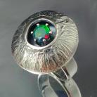 Pierścionki czarny opal,srebrny pierścionek regulowany