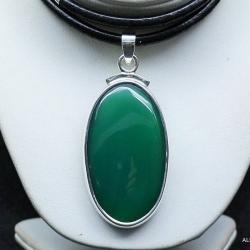 wisisior z zielonym kamieniem,zielony onyks,wisior - Wisiory - Biżuteria