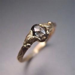 pierścionek zaręczynowy,pierścionek z listkami - Pierścionki - Biżuteria