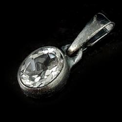 topaz,biały,srebro,srebrny,oksyda,delikatny - Wisiory - Biżuteria