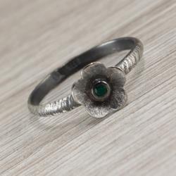 onyks zielony i srebro,pierścionek z onyksem - Pierścionki - Biżuteria