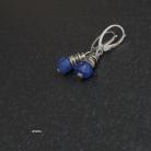 Kolczyki nowoczesne srebrne granatowe kolczyki lapis lazuli