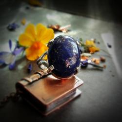 duży lapis lazuli,srebrny pierścionek - Pierścionki - Biżuteria