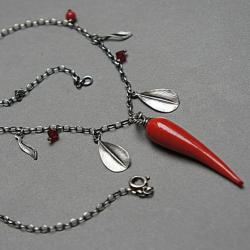 naszyjnik papryczki chilli,srebro,z charakterem - Naszyjniki - Biżuteria